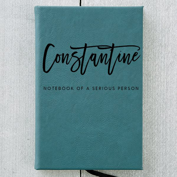 Scripty Constantine Personalized Teal Writing Journal