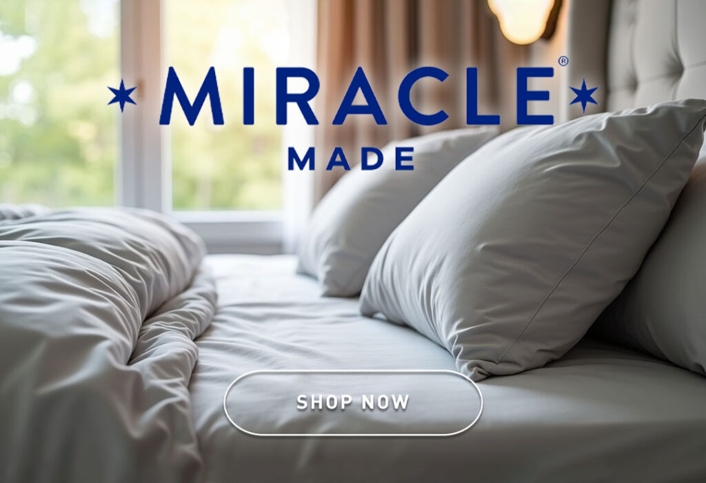 Close-up of Miracle Made Luxe Cooling Sheets showing smooth, silky texture