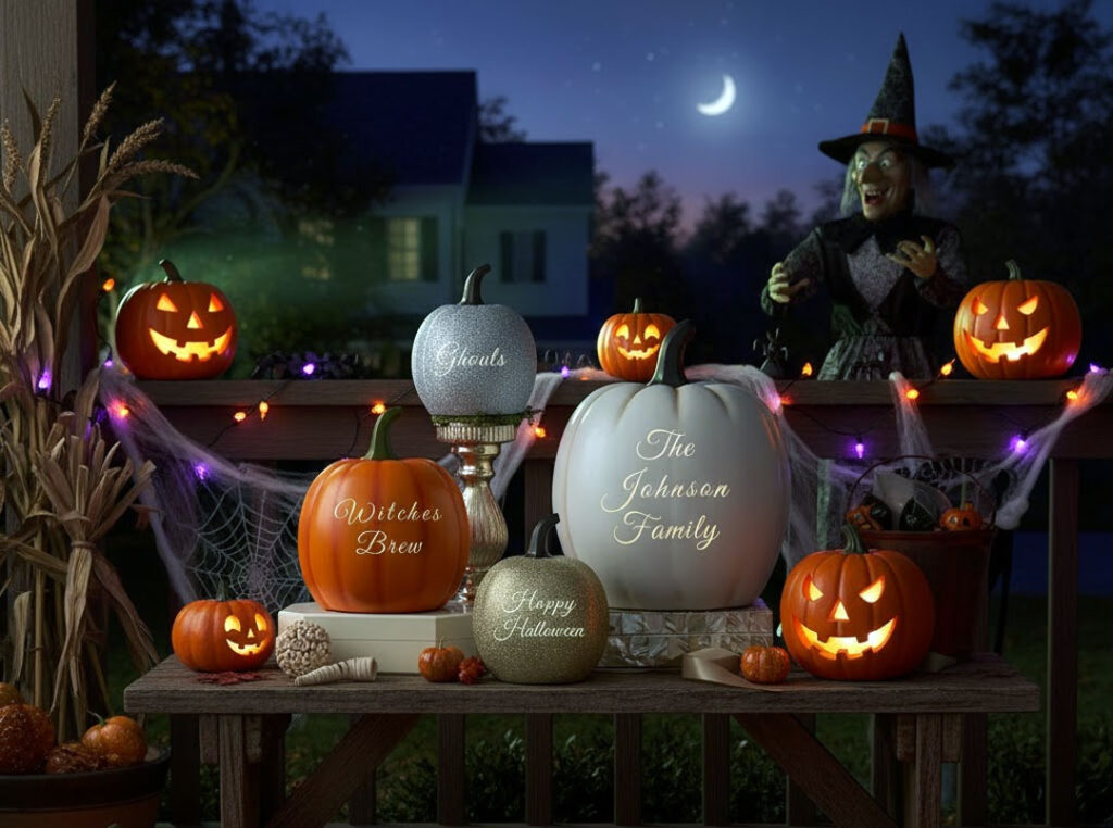 Personalized Open Text Light Up Pumpkin