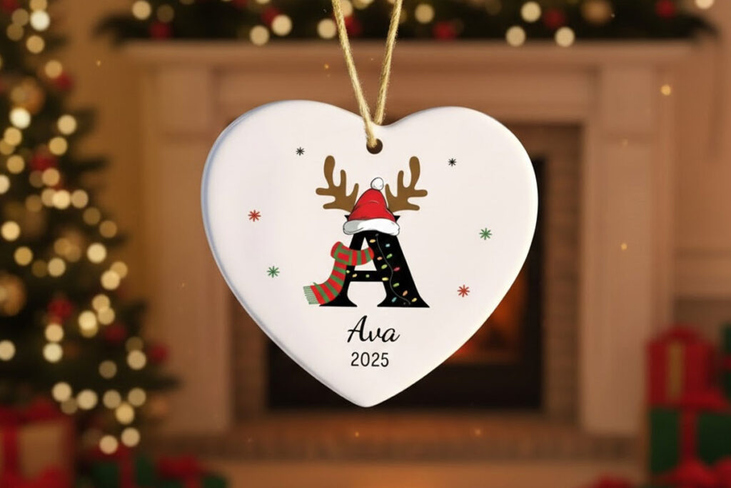 Personalized Ceramic Heart Ornament