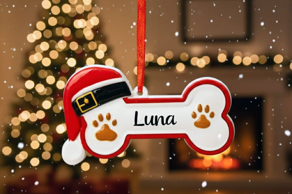 Personalized Pet Bone Xmas Decoration