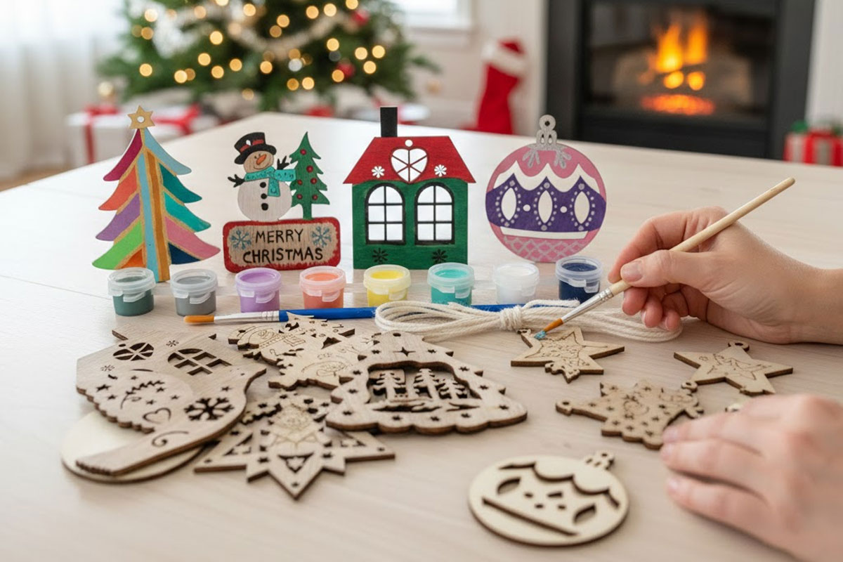 Assorted Wood Ornament Painting Kit - Etsy