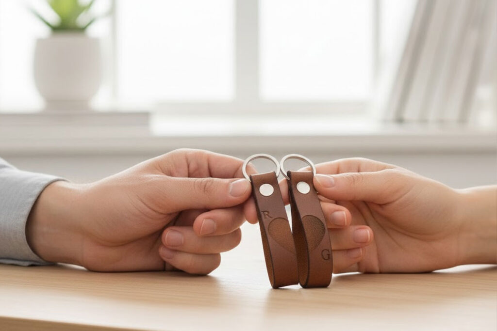 Etsy Personalised Leather Keyring