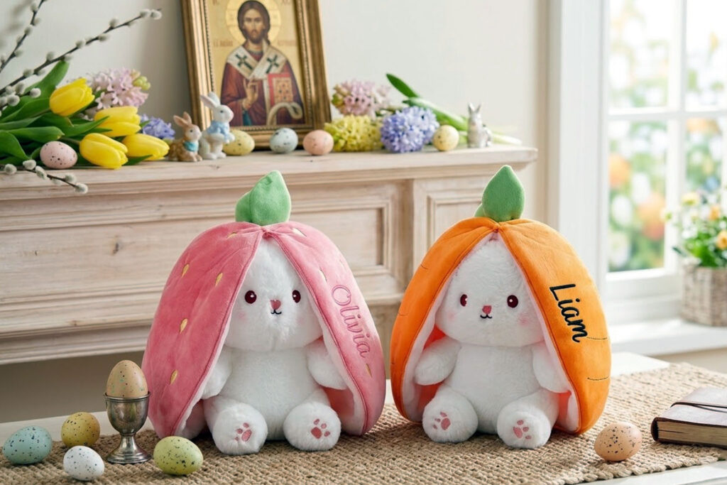 Personalized Easter Transforming Bunny Plush Toy
