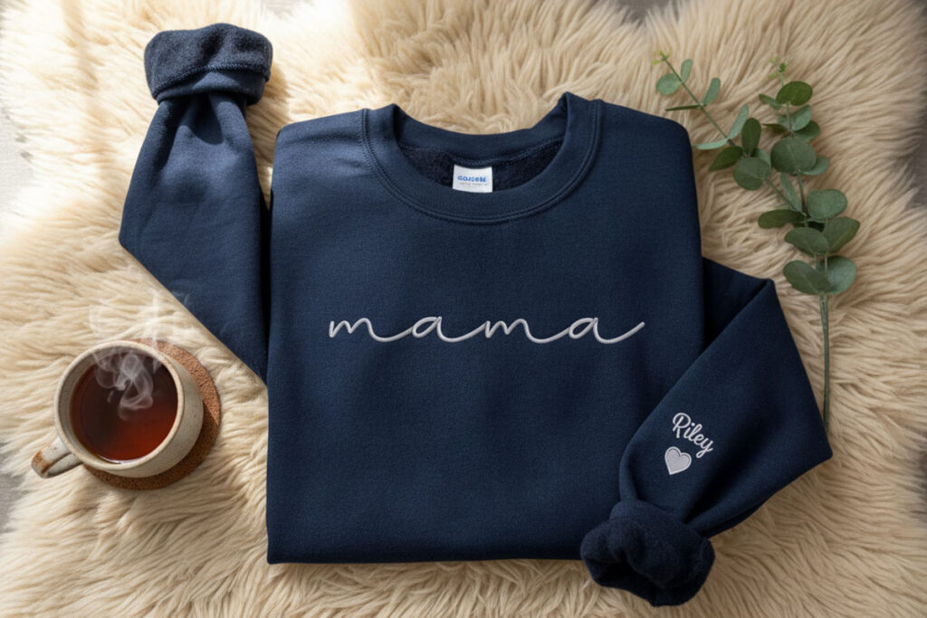 Embroidered Personalized “Mama” Sweatshirt - Etsy