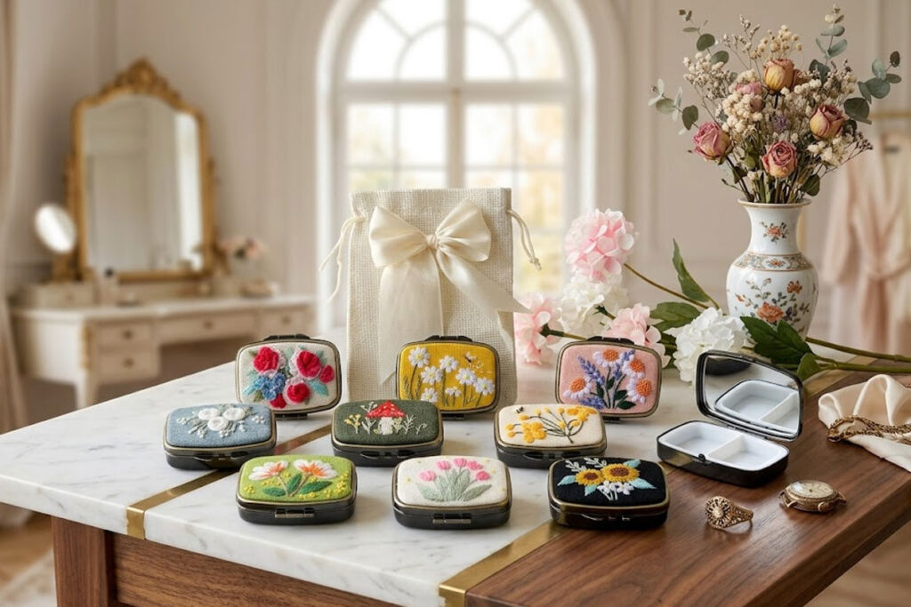Floral Hand-Embroidered Jewelry Box - Etsy