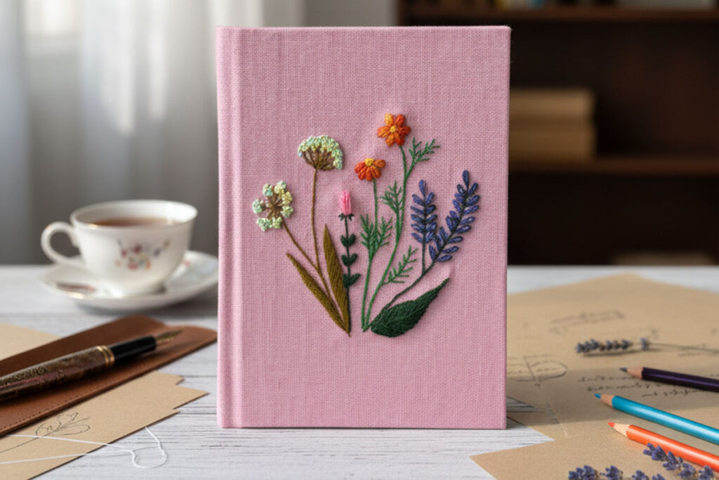 Personalized Hand-Embroidered Journal from Etsy
