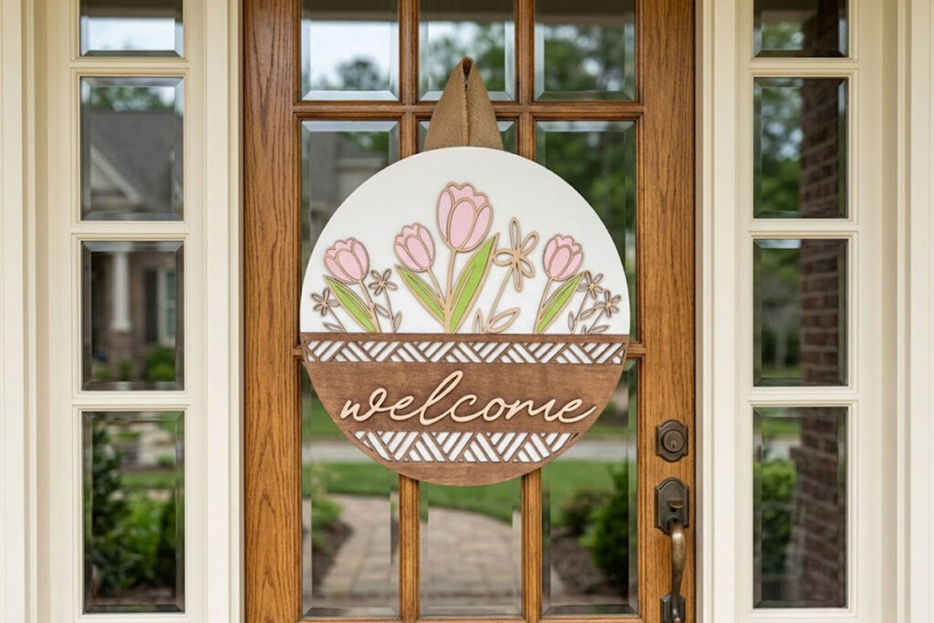 Etsy Spring Welcome Door Hanger