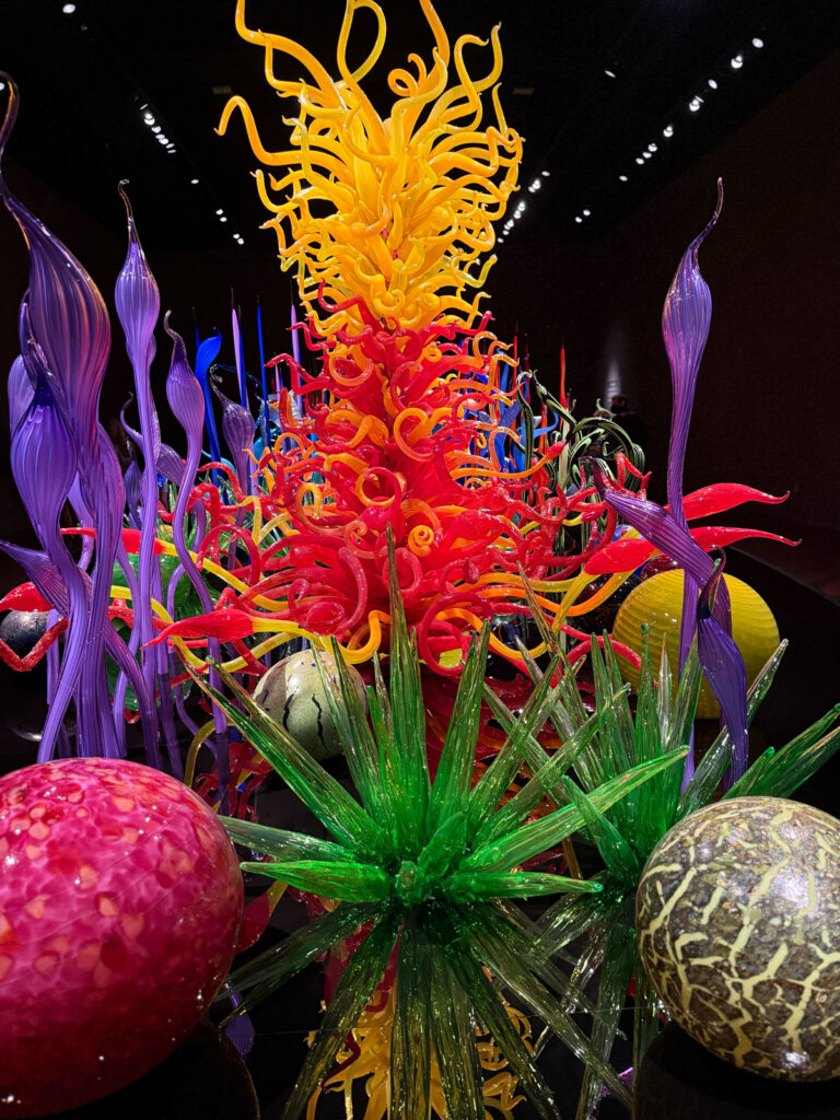 Chihuly Garden and Glass in evening