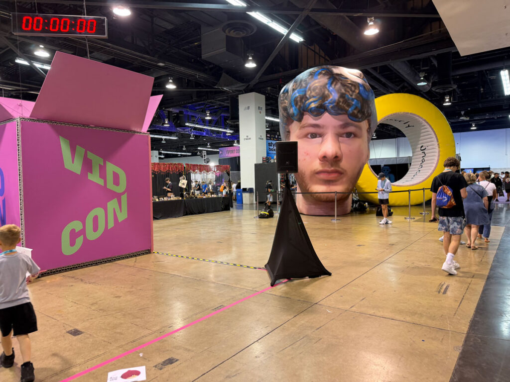 Giant Inflatable Head Represents Youtuber and Virtual Reality Gaming Creator Jmancurly.