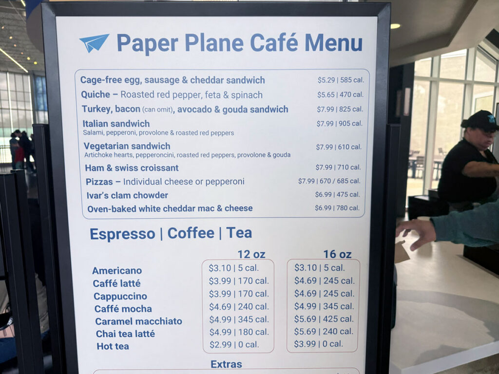 The Paper Plane Café Menu