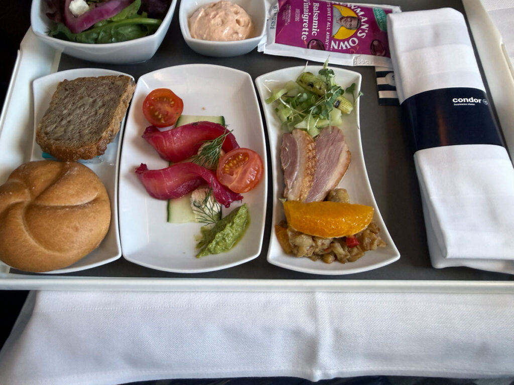Condor Business Class Dinning