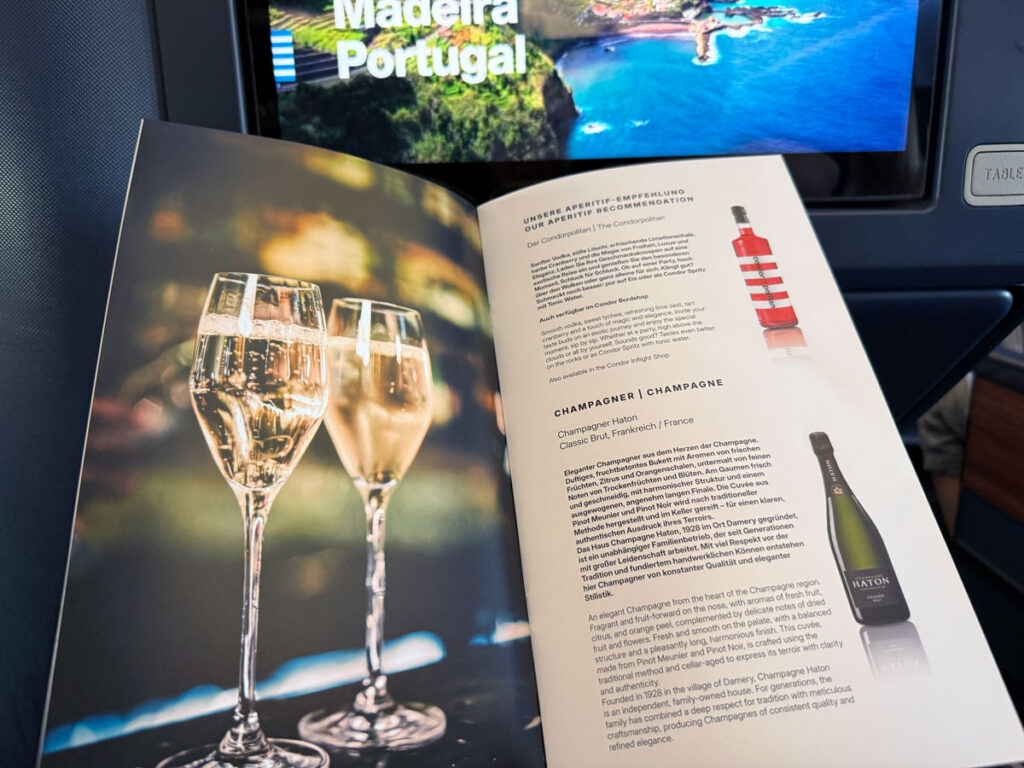 Condor Business Class Drinks
