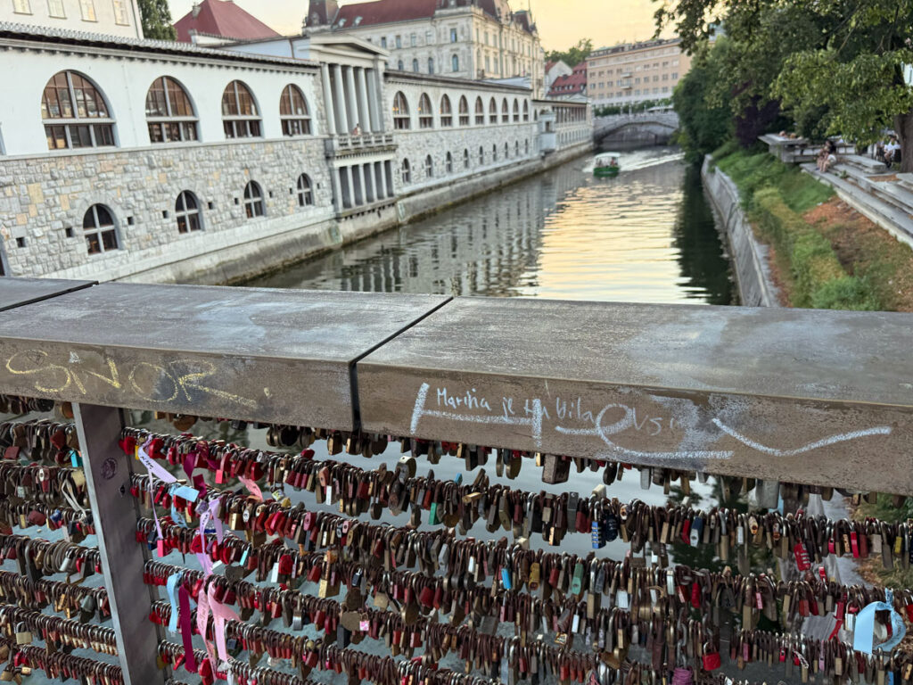 Rows of colorful love locks