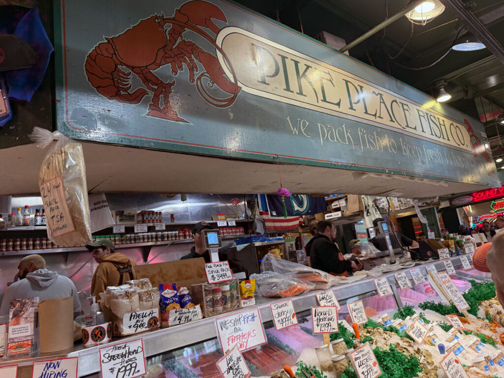 The world-famous Pike Place Fish Co. stand