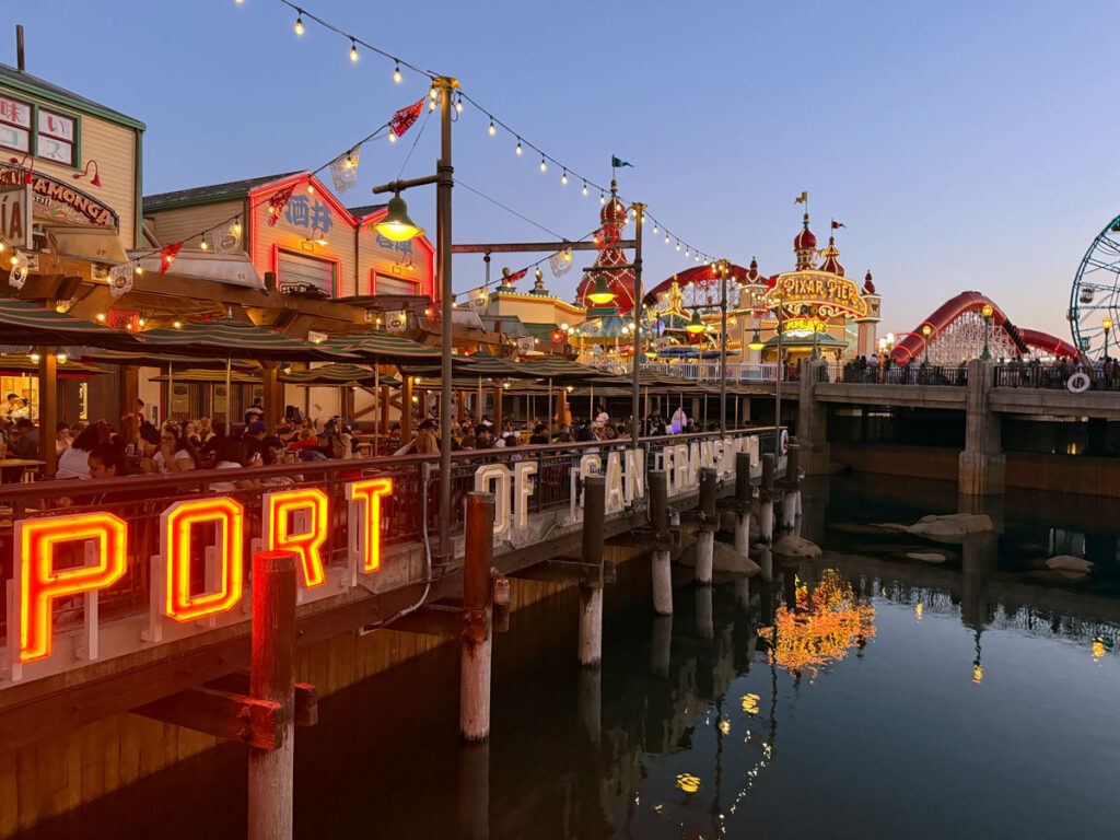 Pixar Pier lights