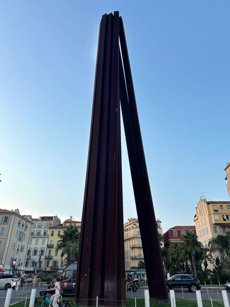 Bernar Venet steel arc sculpture