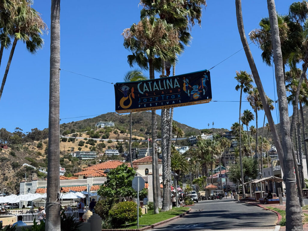 A banner for the Catalina Island JazzTrax Festival