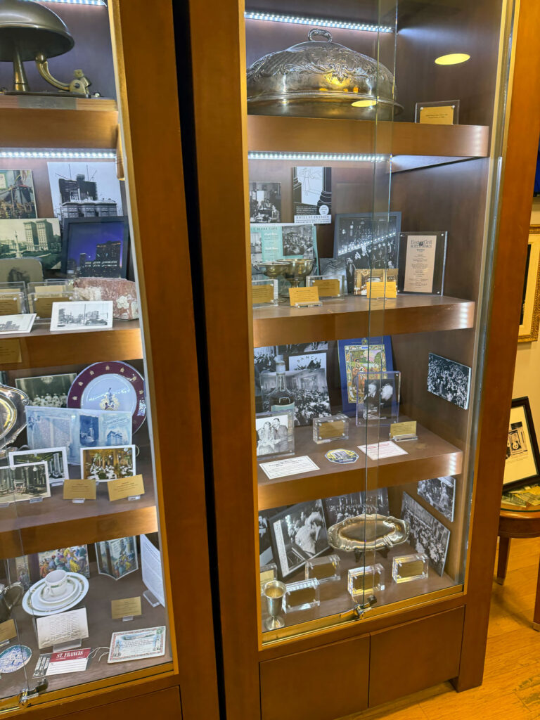 One of the Westin St. Francis's museum-quality display cases in the Tower Lobby