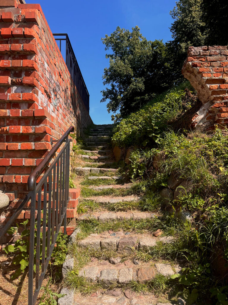 steps along the castle grounds
