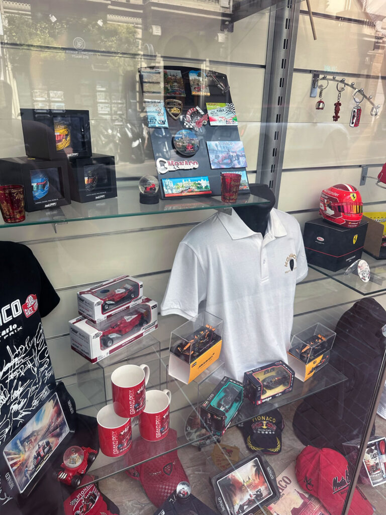 A Monaco Grand Prix souvenir shop