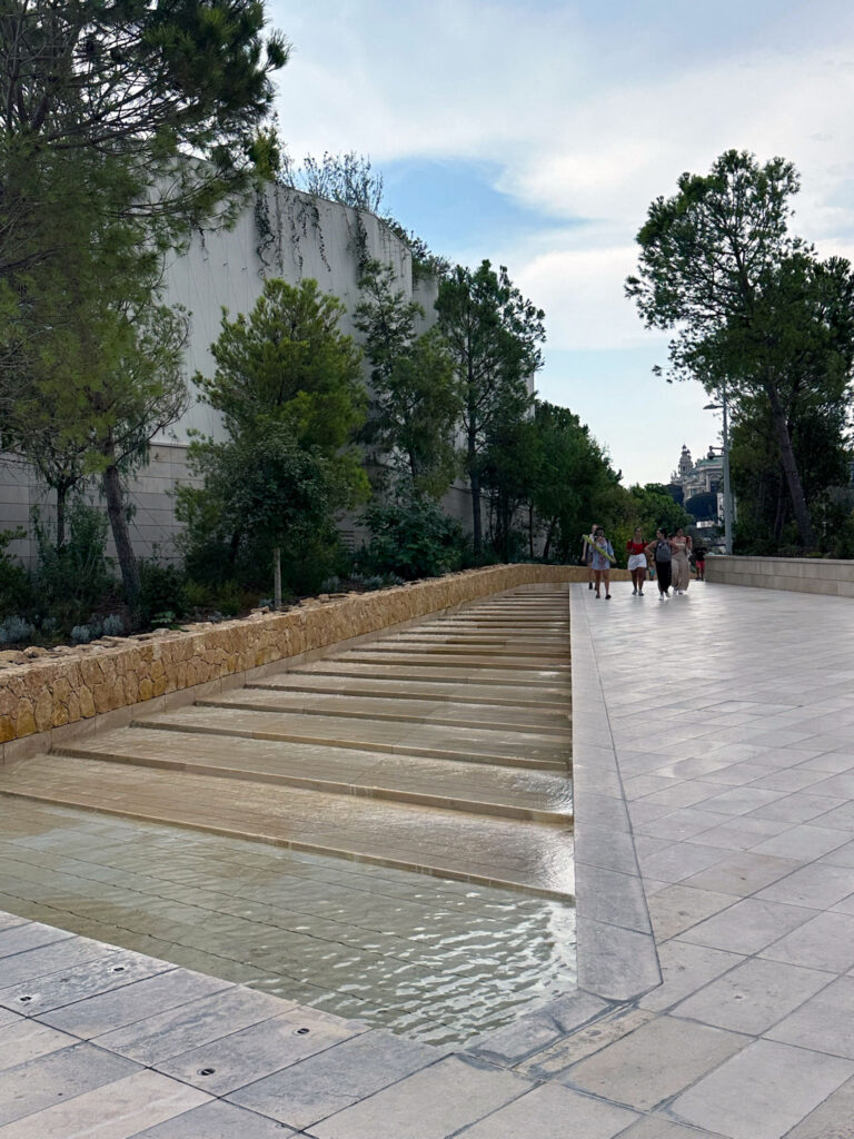 stepped water feature along the public promenade in Mareterra
