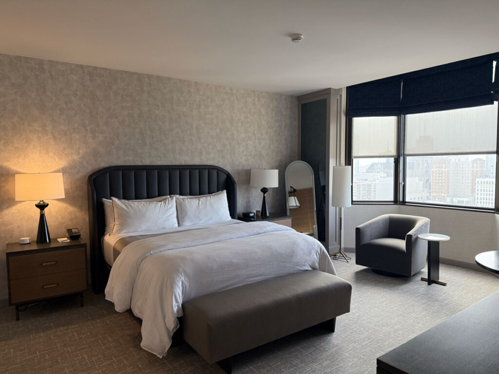 A renovated Tower Building guest room