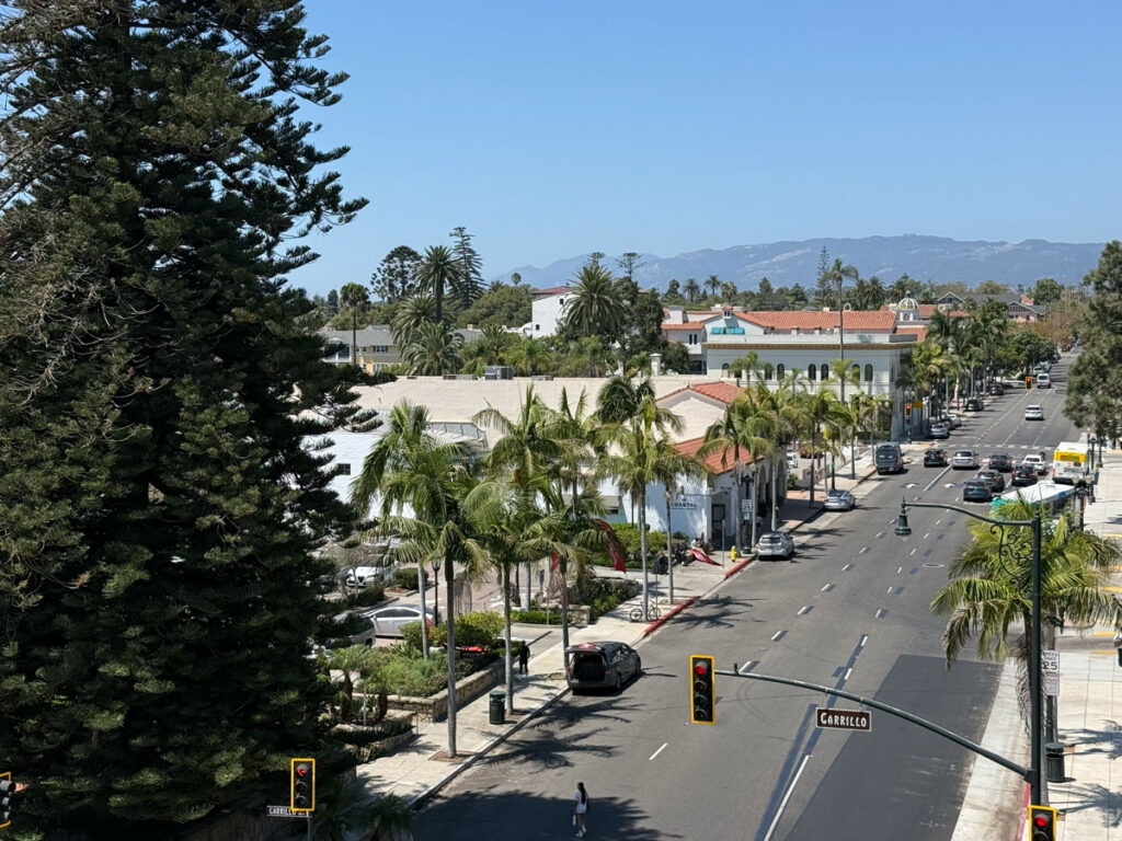 Looking down Chapala Street at Carrillo