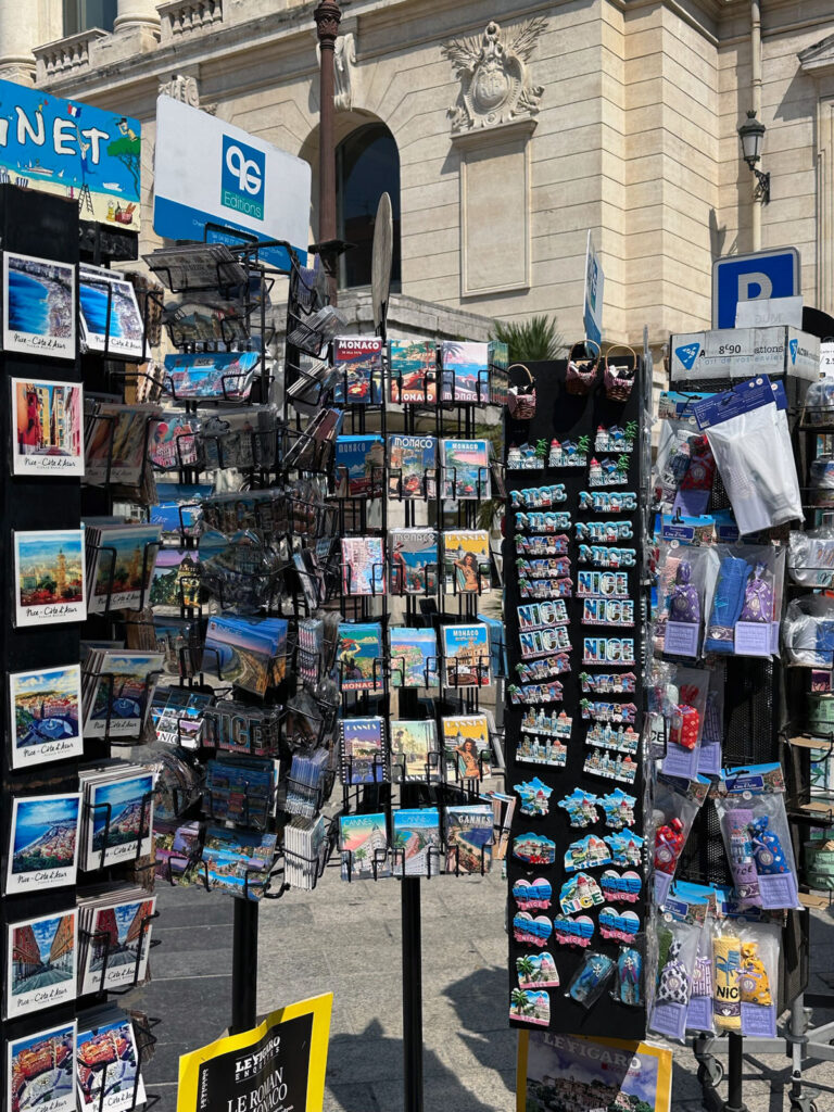 A souvenir stand near the Nice Opera