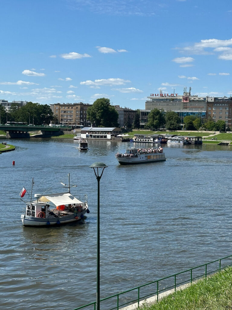 Sightseeing boats along the Vistula River 