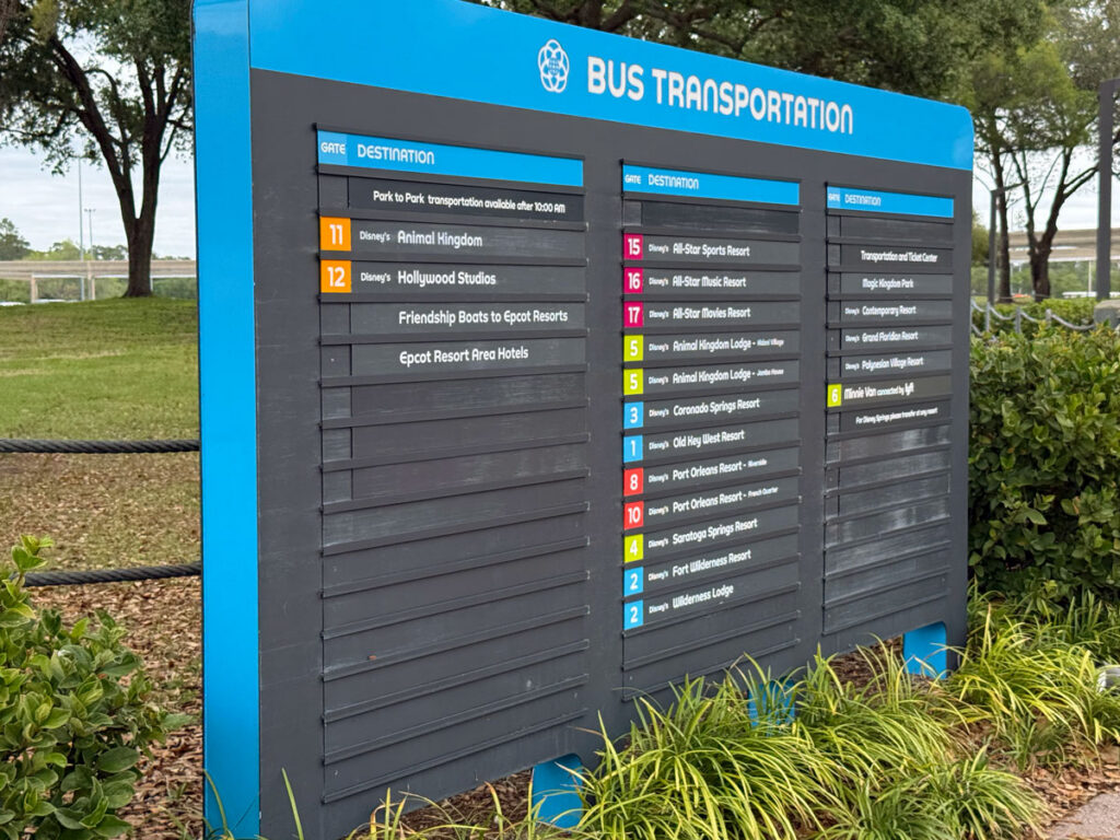 Bus Transportation Board Outside Epcot