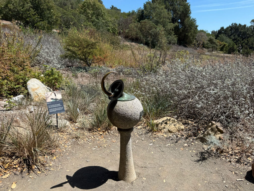 An interactive sculpture along one of the chaparral trails 