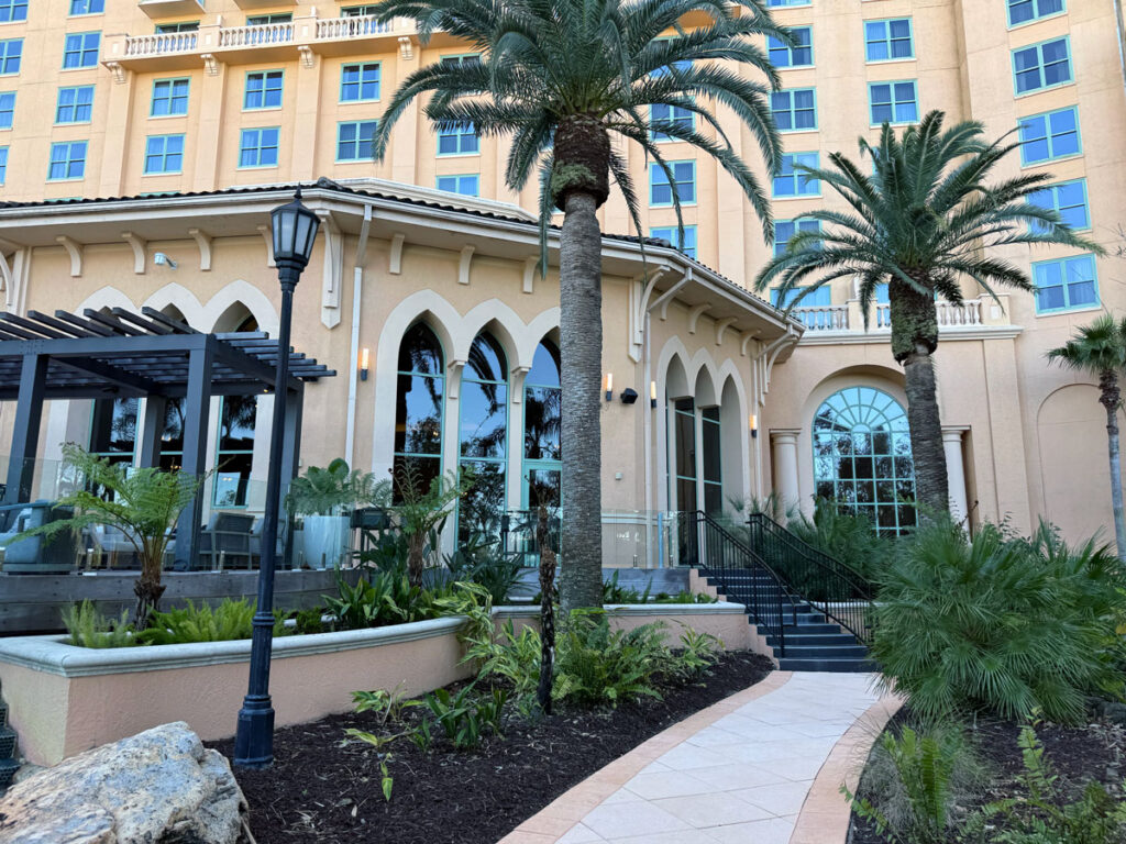 A lower wing of the resort