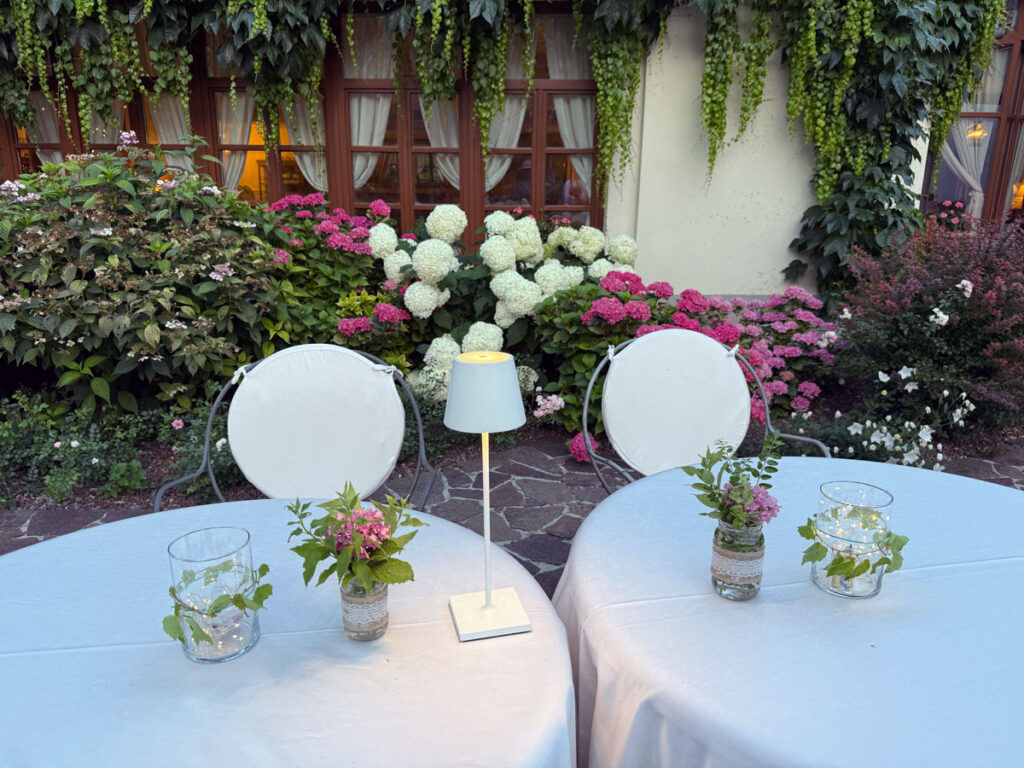 terrace's evening setup