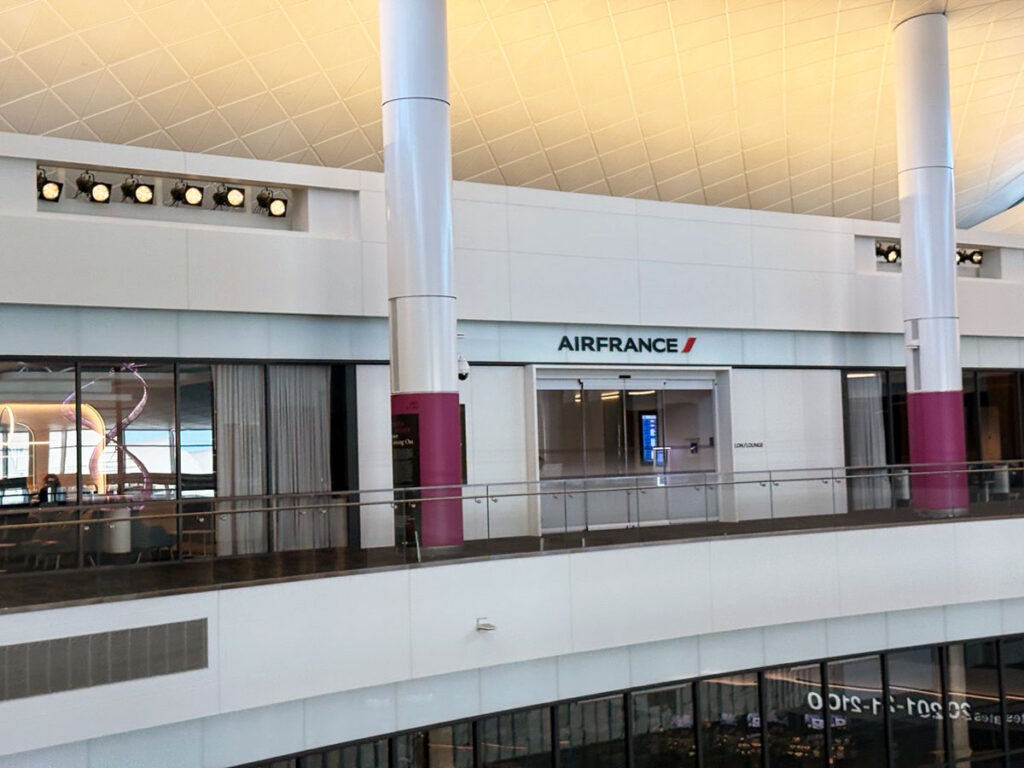 The AIRFRANCE sign marking the lounge entrance