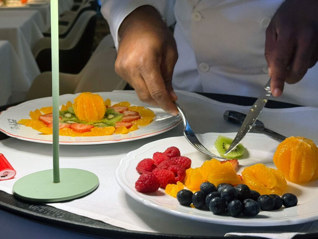 fruit and berries tableside